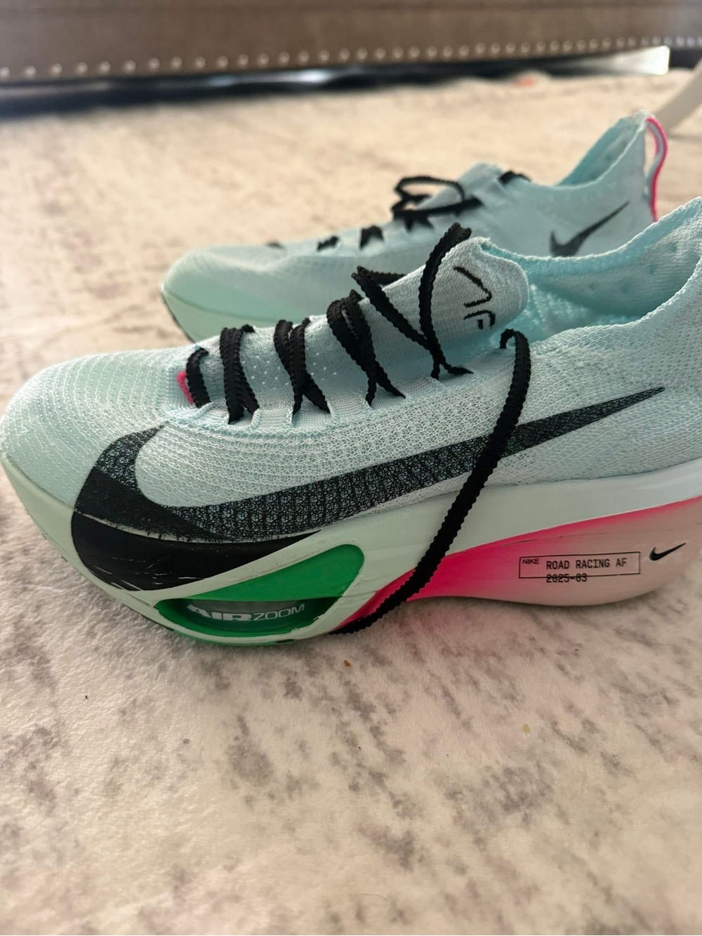 Nike Women's Nike Alpha Black Pink Road Racing Athletic Shoes